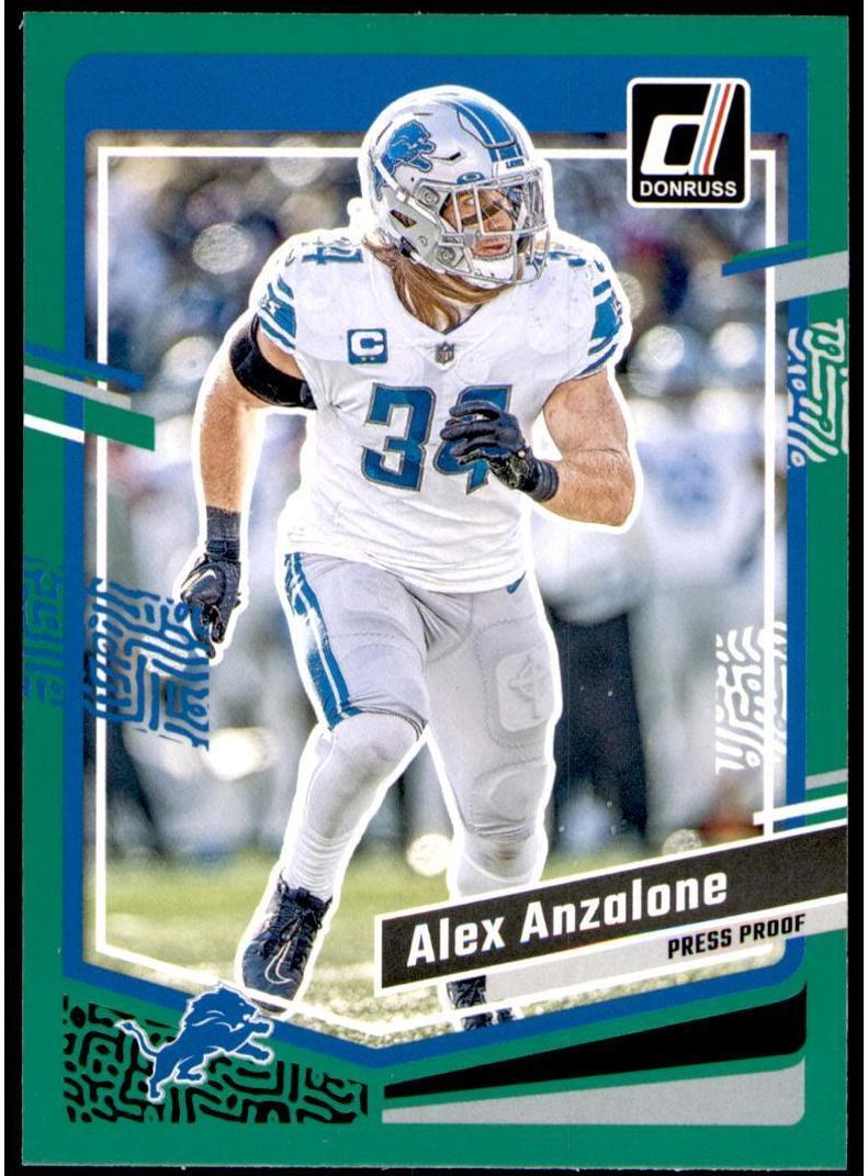 2023 Panini Donruss Football Press Proof Green Alex Anzalone #95