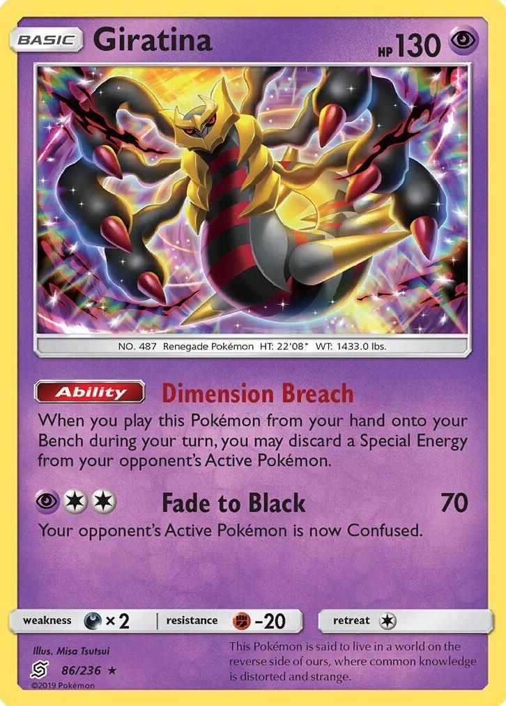 2019 Pokemon Sun & Moon Unified Minds Reverse Holo Giratina #86