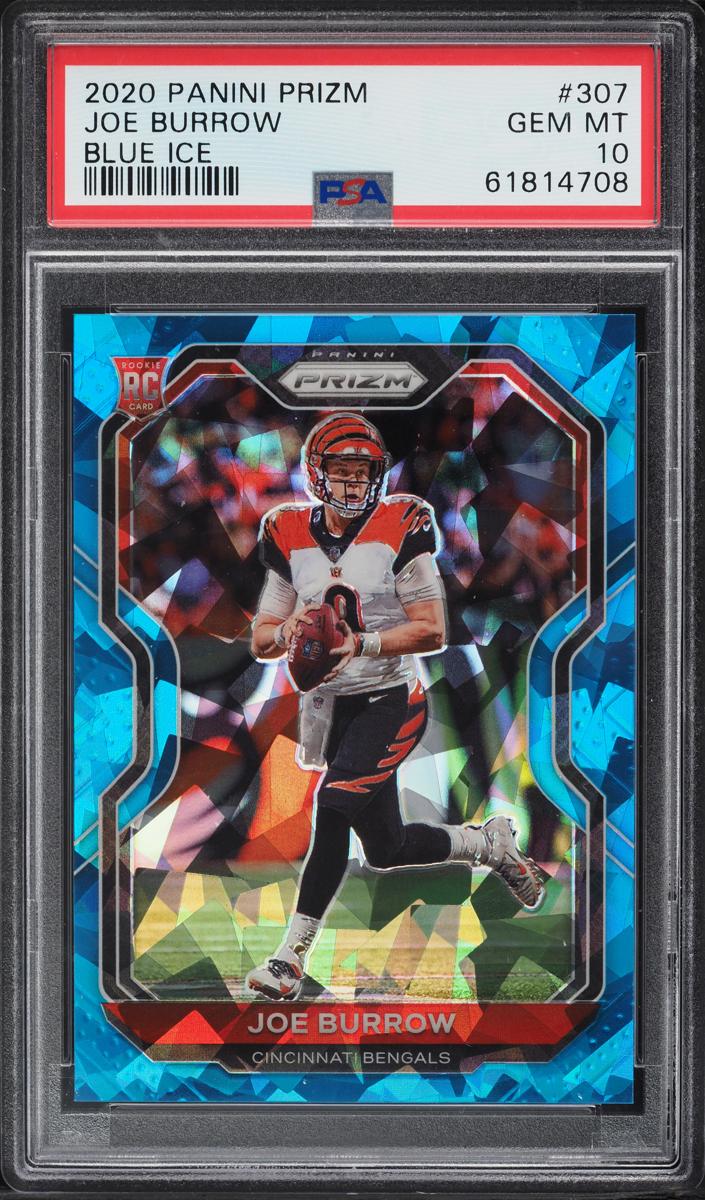 2020 Panini Prizm Football Blue Ice Prizm Joe Burrow #307