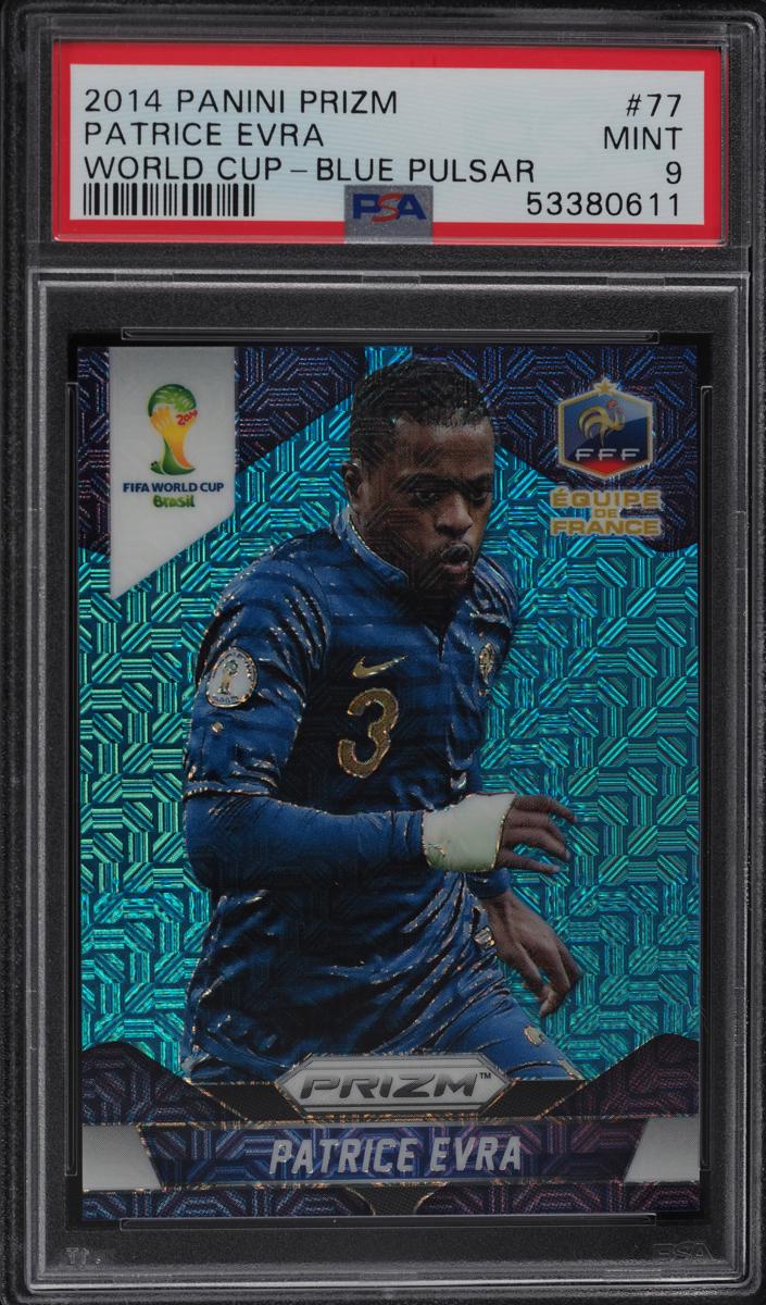 2014 Panini Prizm World Cup Soccer Blue Pulsar Patrice Evra #77 PSA 9