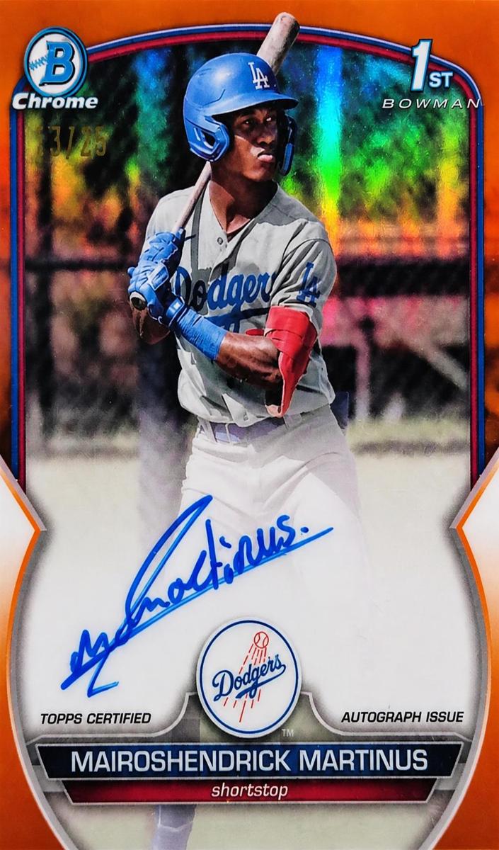 2023 Bowman Chrome Prospects Baseball Orange Mairoshendrick Martinus #CPA-MMA BGS 9.5