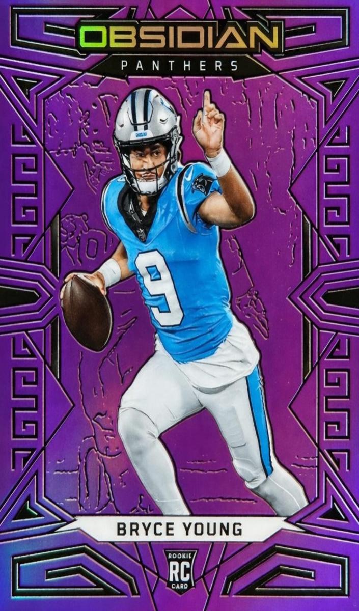 2023 Panini Obsidian Football Electric Etch Purple Flood FOTL Bryce Young #111 PSA 9
