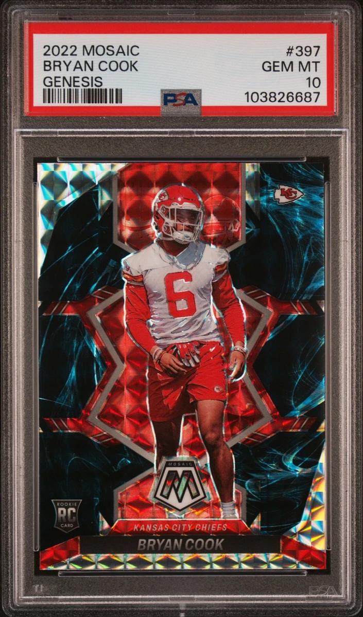 2022 Panini Mosaic Football Genesis Bryan Cook #397 PSA 9