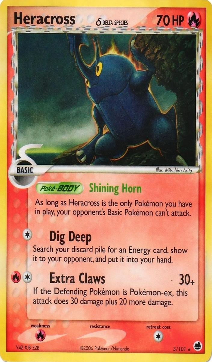 2006 Pokemon EX Dragon Frontiers Reverse Holo Heracross #3 CGC 9