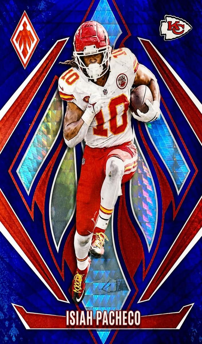 2024 Panini Phoenix Football Blue Hyper Isiah Pacheco #67