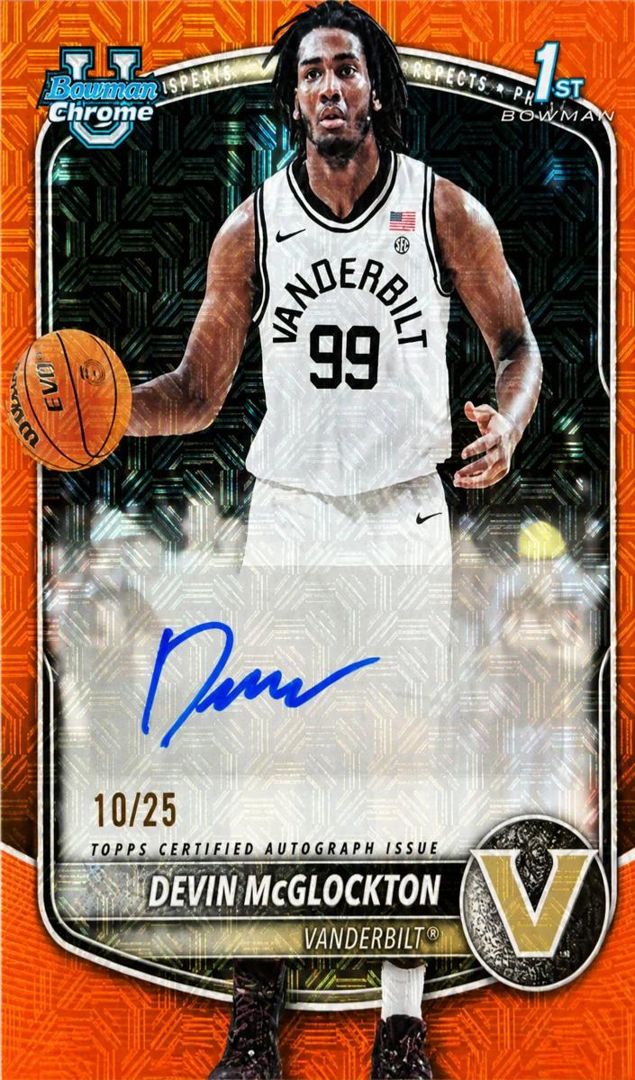 2025 Bowman Mega Box Basketball Orange Mojo Refractor Devin McGlockton #CPA-DM