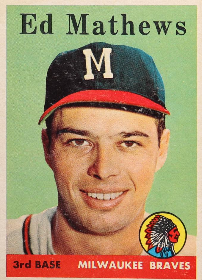 1958 Topps Baseball Eddie Mathews #440 PSA 6.5