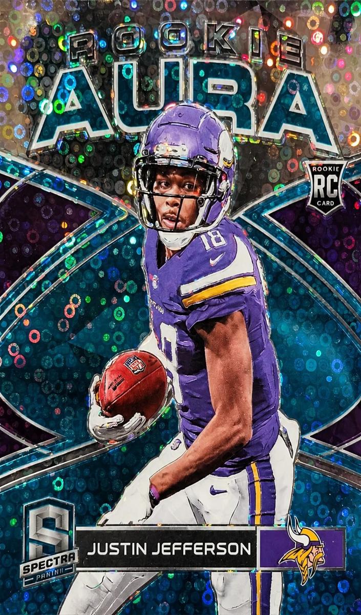 2020 Panini Spectra Football Neon Blue Justin Jefferson #RA-22 PSA 10