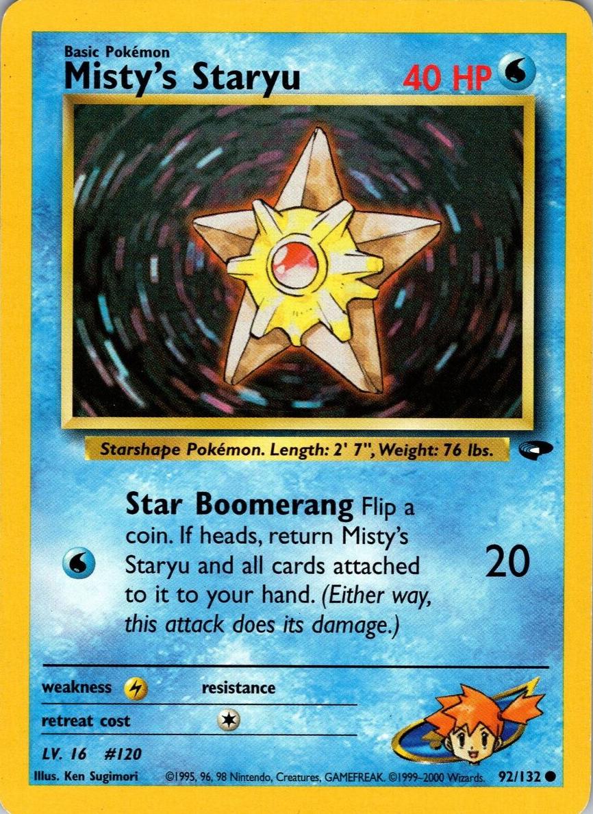 2000 Pokemon Gym Challenge Misty's Staryu #92 PSA 10