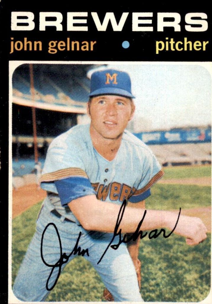 1971 Topps Baseball John Gelnar #604 PSA 7