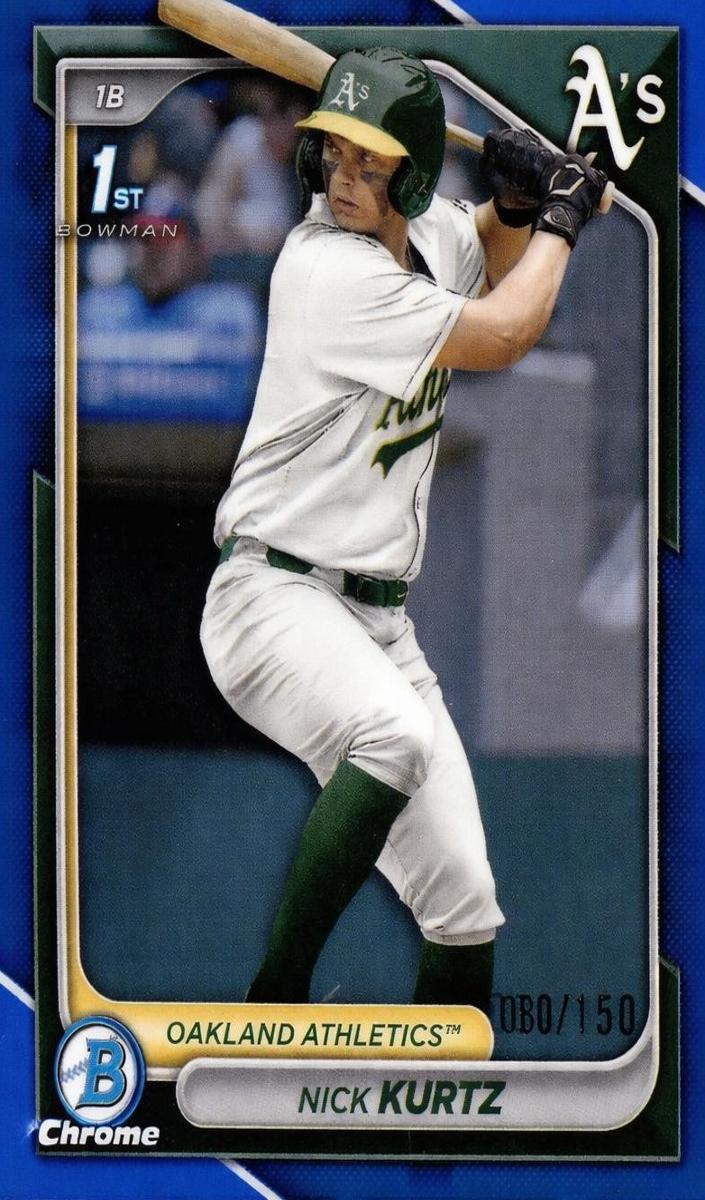 2024 Bowman Draft Chrome Baseball Blue Refractor Nick Kurtz #BDC-56