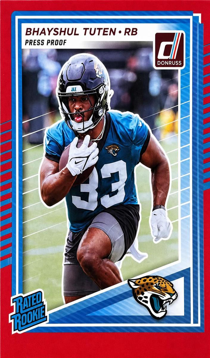 2025 Panini Donruss Football Press Proof Red Bhayshul Tuten #333