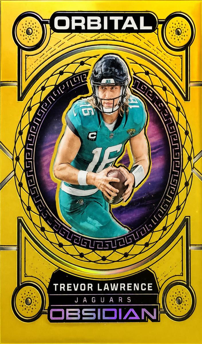 2023 Panini Obsidian Football Asia Electric Etch Gold Flood Trevor Lawrence #10