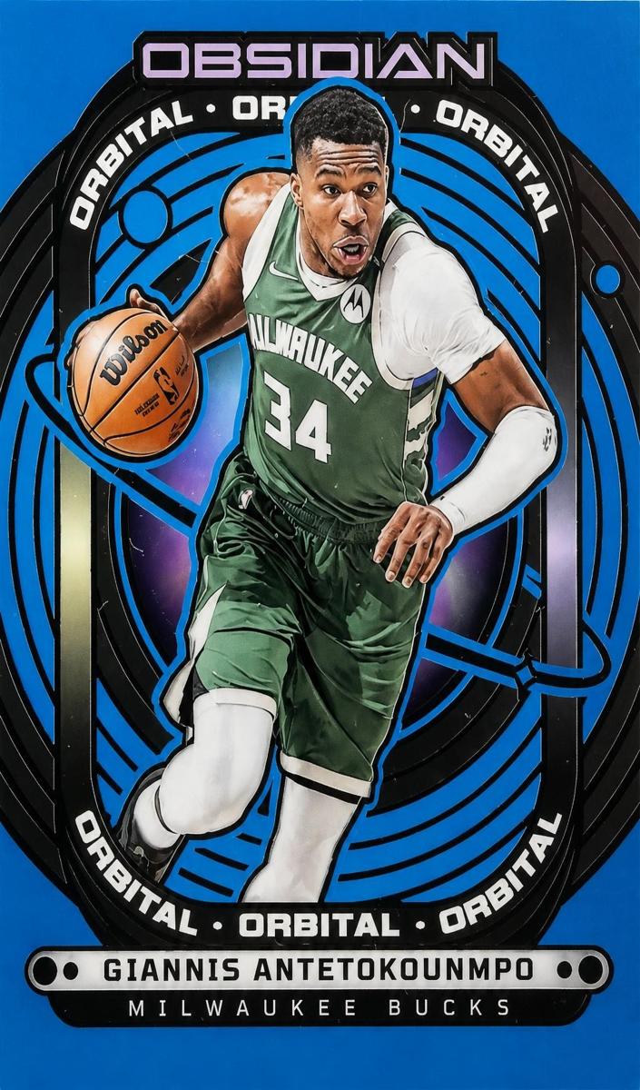 2024 Panini Obsidian Basketball Electric Etch Blue Flood Giannis Antetokounmpo #13