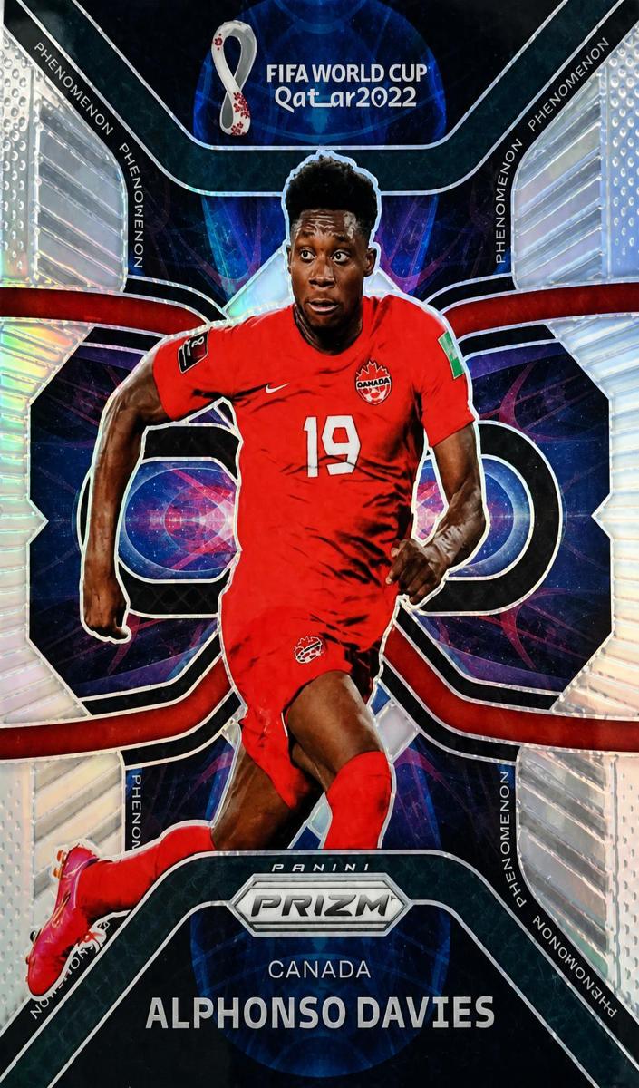 2022 Panini Prizm FIFA World Cup Qatar Soccer Silver Alphonso Davies #11