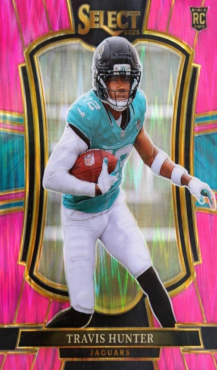 2025 Panini Select Football Pink Shock Travis Hunter #128