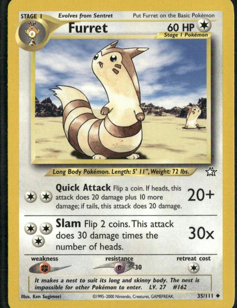 2000 Pokemon Neo Genesis Furret #35 PSA 9