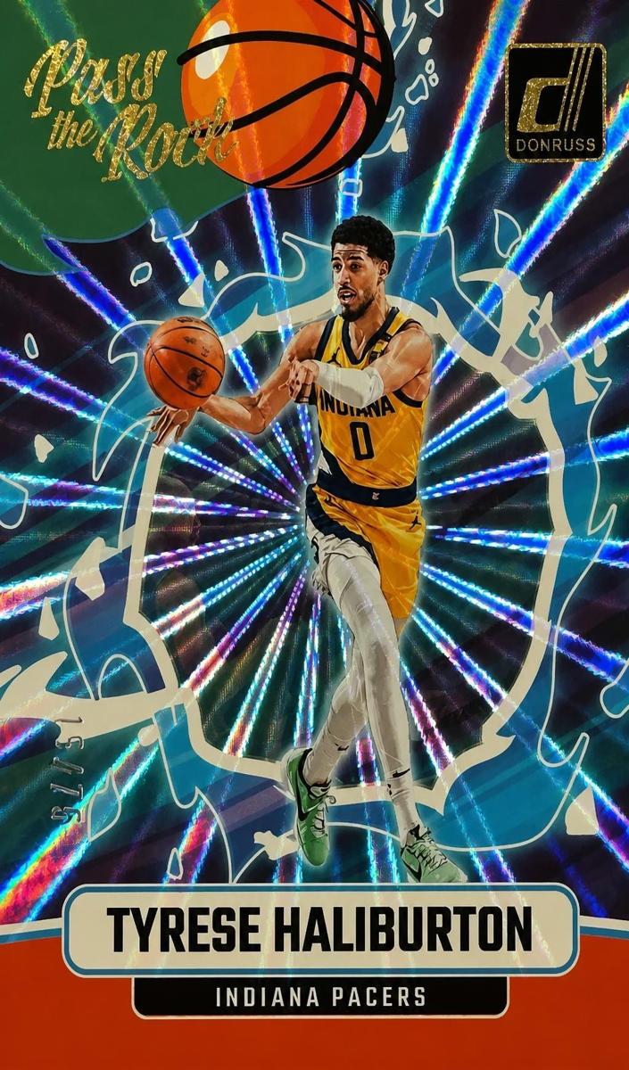 2024 Panini Donruss Basketball Holo Red and Green Laser Tyrese Haliburton #2