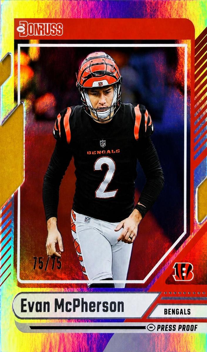 2024 Panini Donruss Football Press Proof Silver Die-Cut Evan McPherson #264