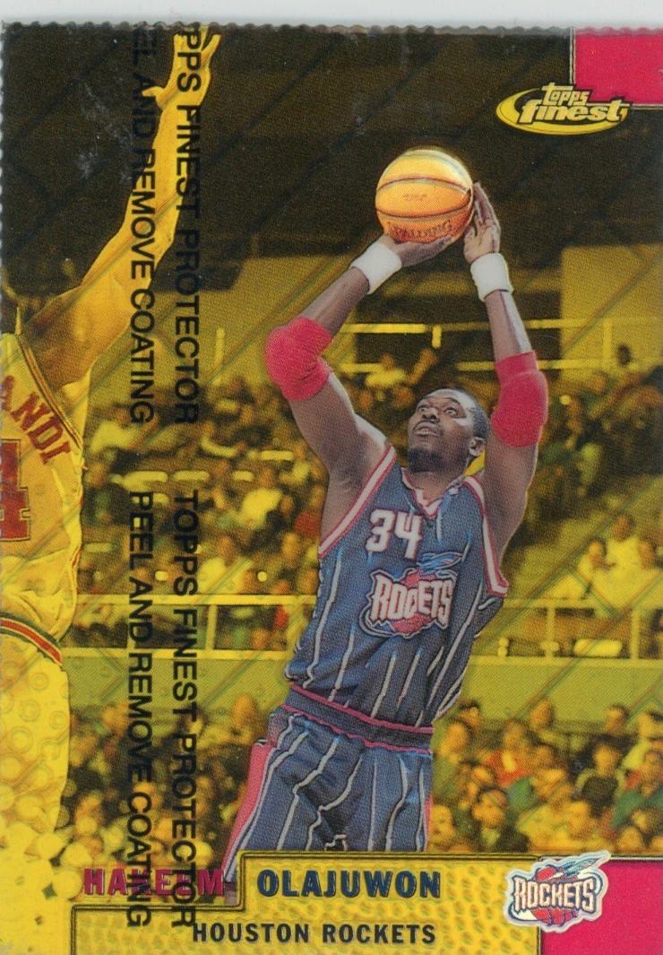 1999 Topps Finest Basketball Gold Refractor Hakeem Olajuwon #29