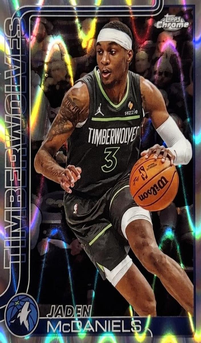 2025 Topps Chrome Basketball RayWave Refractor Jaden McDaniels #176