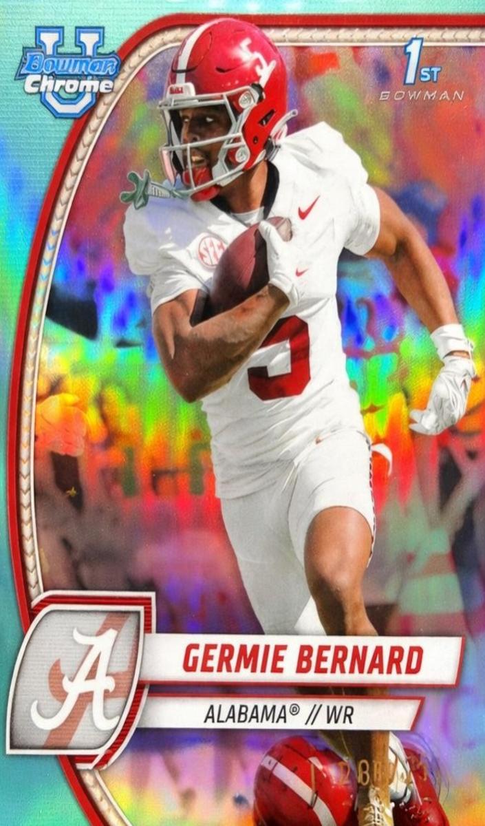 2024 Bowman Chrome University Football Aqua Refractor Germie Bernard #156