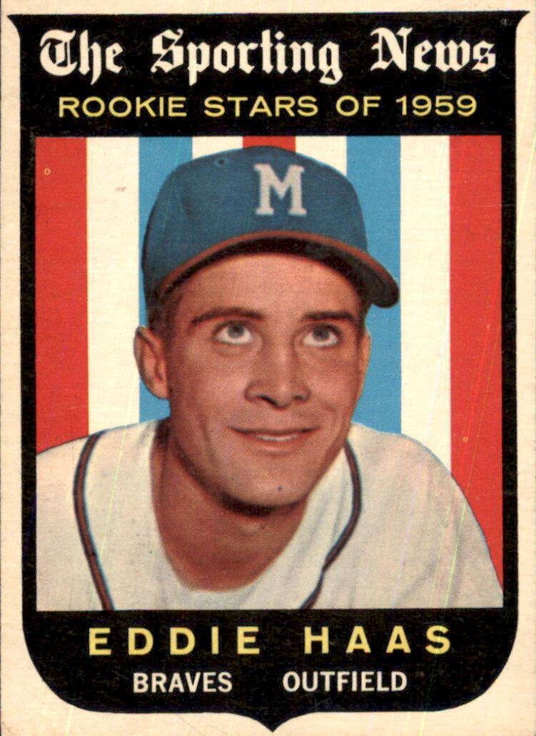 1959 Topps Baseball Eddie Haas #126 PSA 7