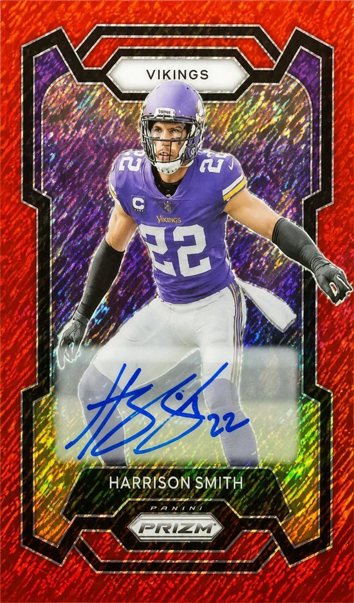 2023 Panini Prizm Football Red Shimmer Harrison Smith #192 PSA 9