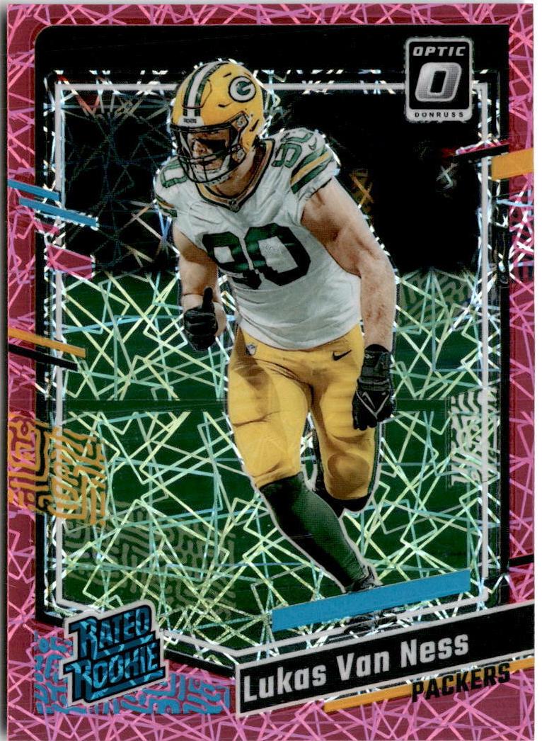 2023 Donruss Optic Football Pink Velocity Lukas Van Ness #240 PSA 9