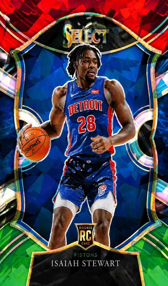 2020 Panini Select Basketball Red White Green Ice Isaiah Stewart #76 PSA 10