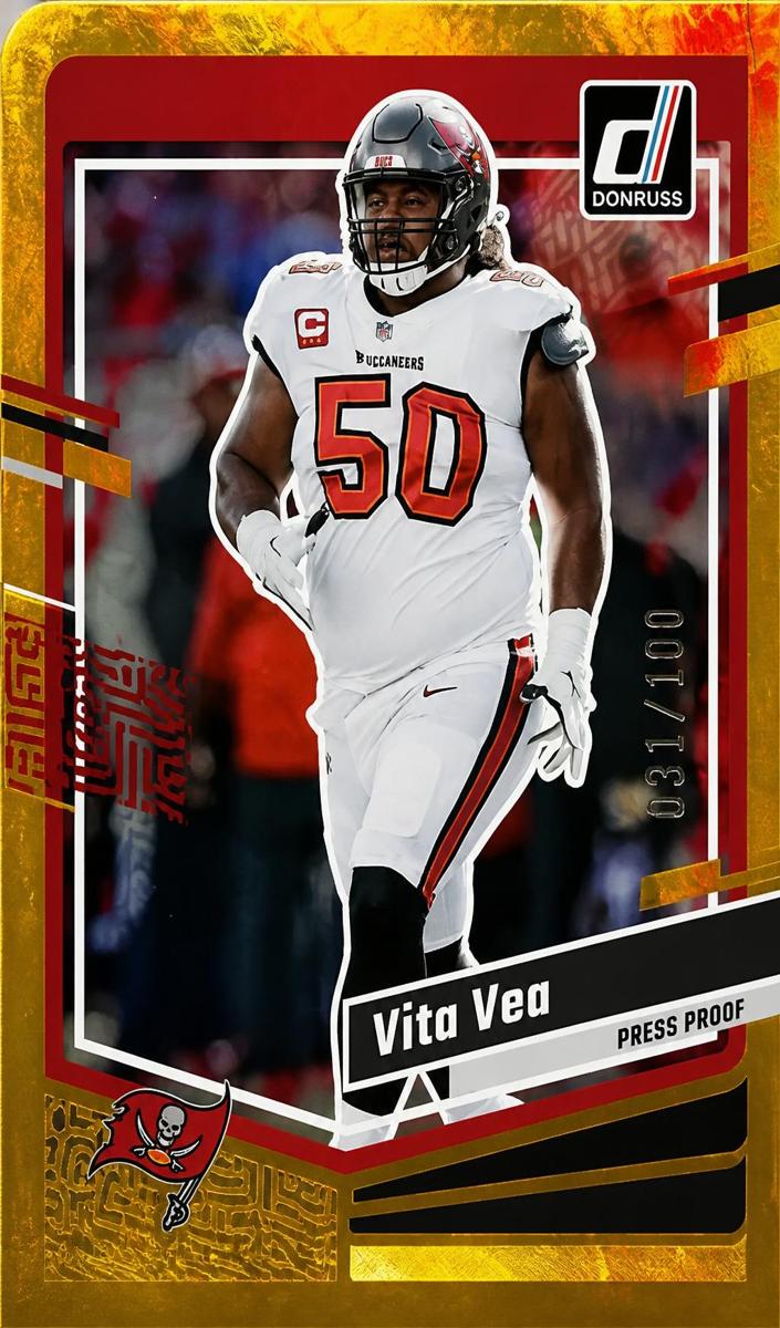 2023 Panini Donruss Football Press Proof Gold Die-Cut Vita Vea #282