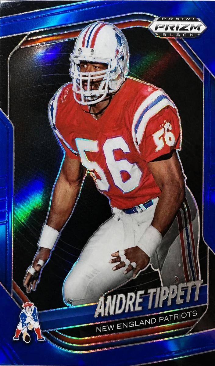 2025 Panini Prizm Black Football Blue Ice Andre Tippett #92