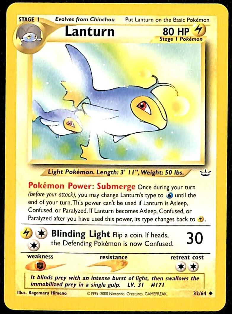 2001 Pokemon Neo Revelation Lanturn #32 PSA 10