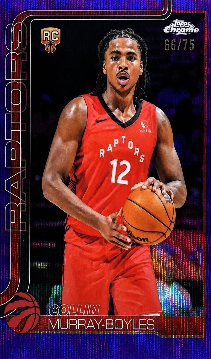 2025 Topps Chrome Basketball Purple Wave Refractor Collin Murray-Boyles #259