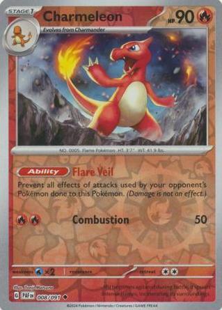 2024 Pokemon Scarlet & Violet Paldean Fates Reverse Holo Charmeleon #8