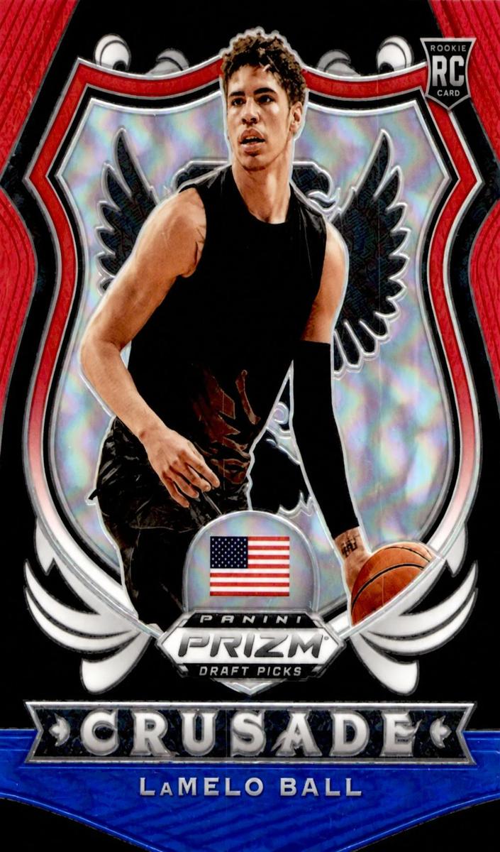 2020 Panini Prizm Draft Picks Basketball Red White Blue LaMelo Ball #83 PSA 9