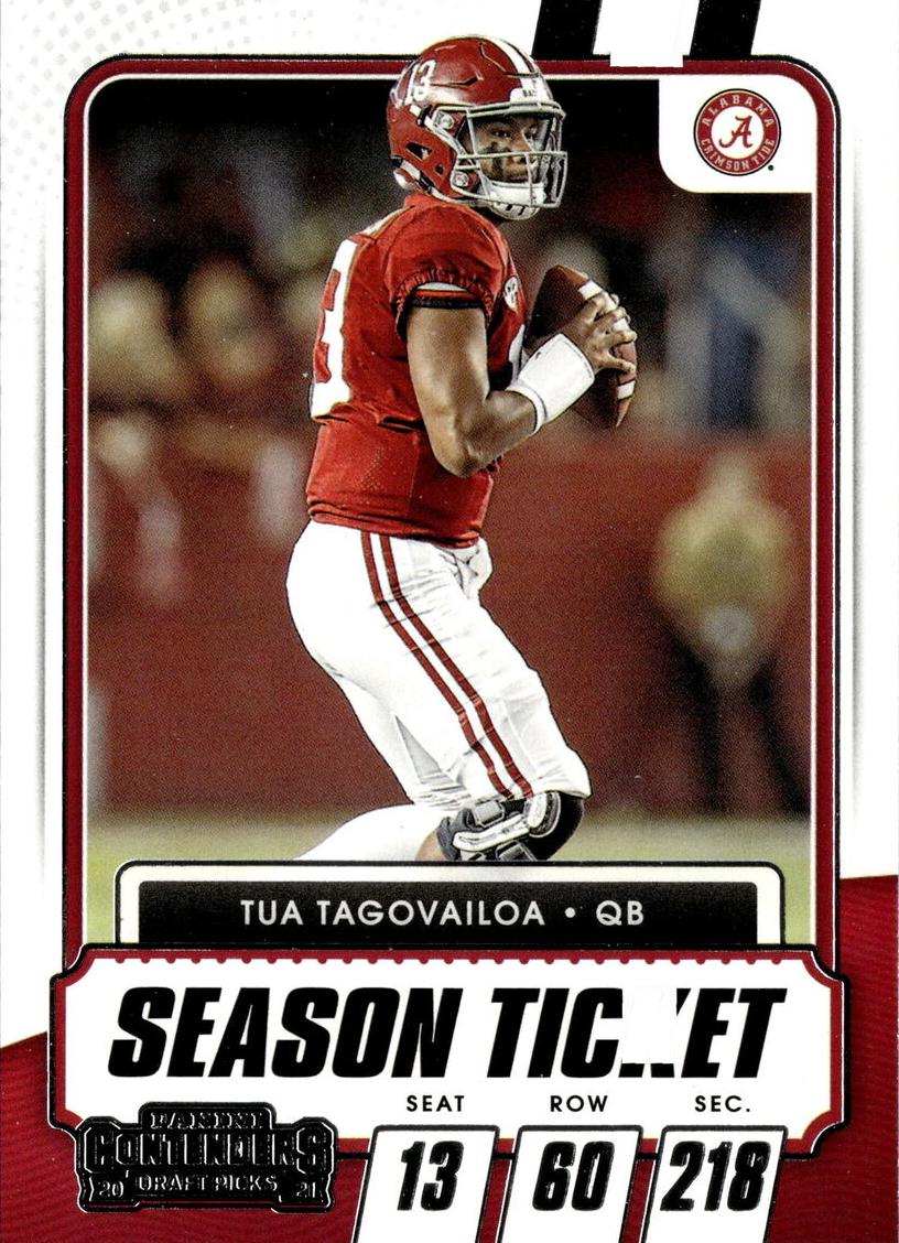 2021 Panini Contenders Draft Picks Football Tua Tagovailoa #25
