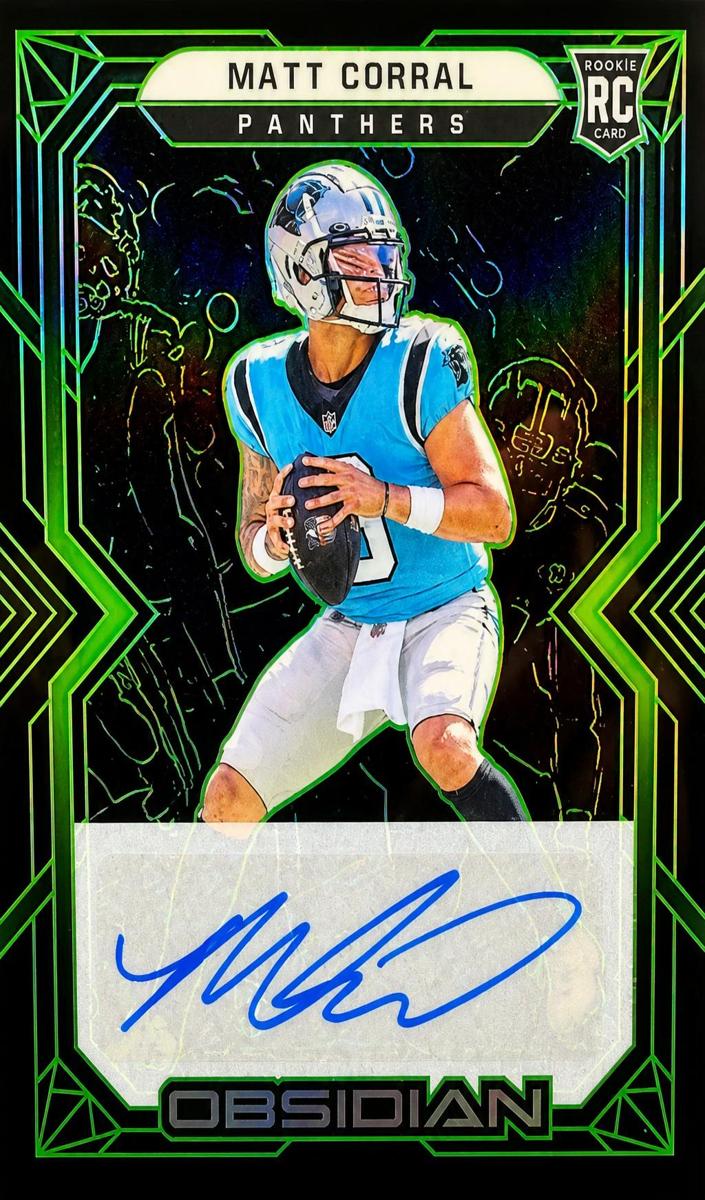 2022 Panini Obsidian Football Electric Etch Green Matt Corral #101