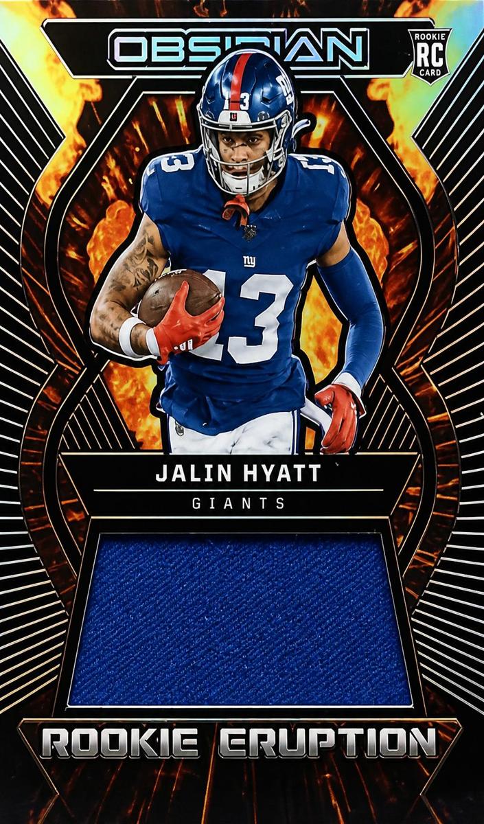 2023 Panini Obsidian Football Electric Etch Purple Jalin Hyatt #REM-JHY