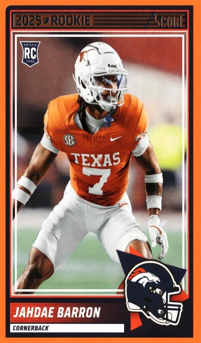 2025 Panini Score Football Orange Jahdae Barron #89