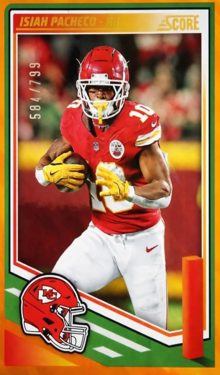 2025 Panini Score Football Orange Isiah Pacheco #278