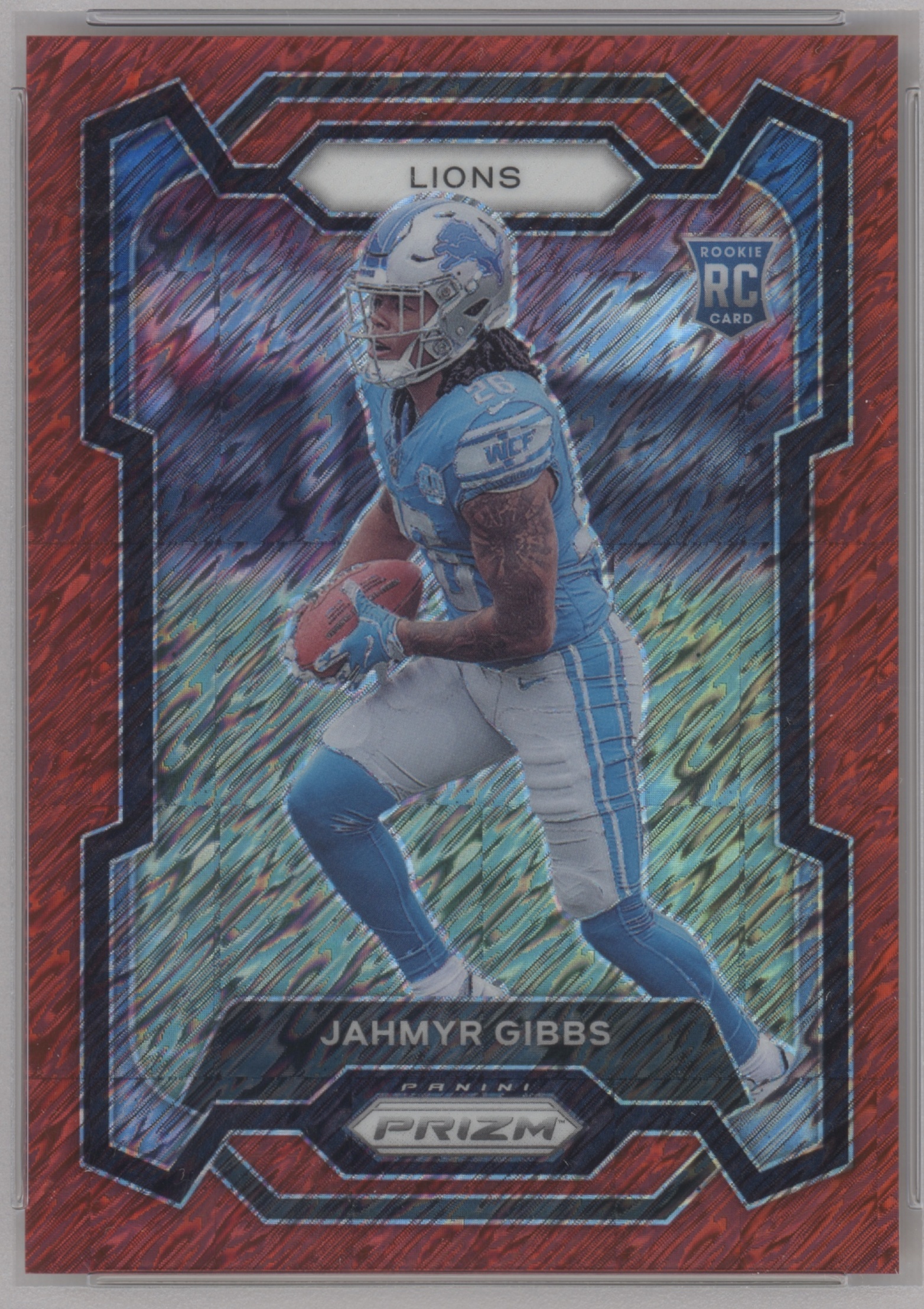 2023 Panini Prizm Football Red Shimmer Jahmyr Gibbs #331