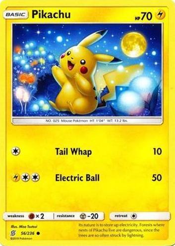 2019 Pokemon Sun & Moon Unified Minds Pikachu #56