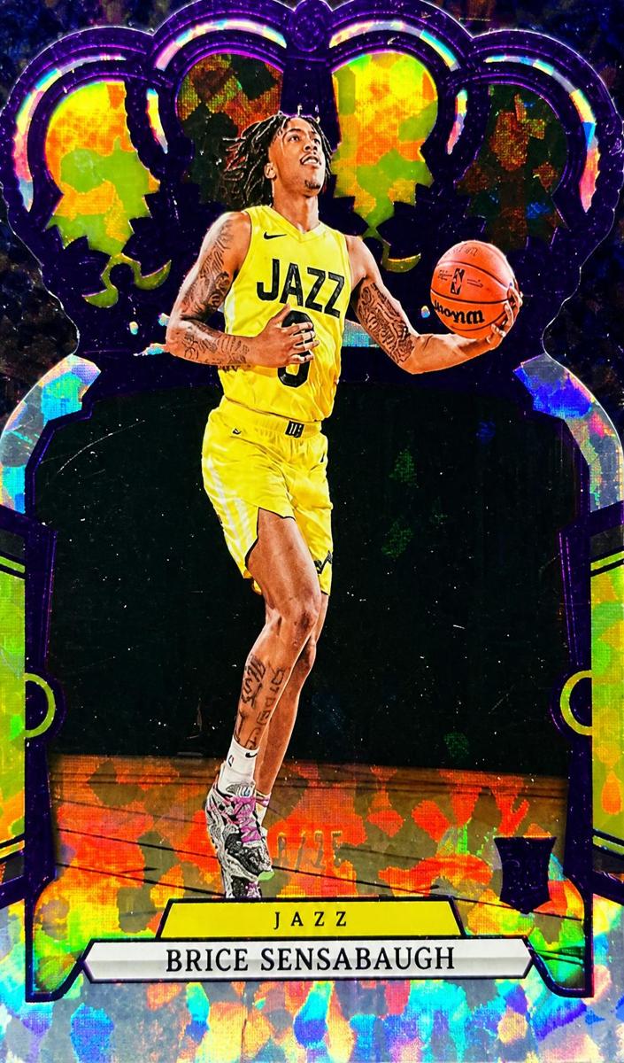 2023 Panini Crown Royale Basketball Crystal Purple Brice Sensabaugh #15