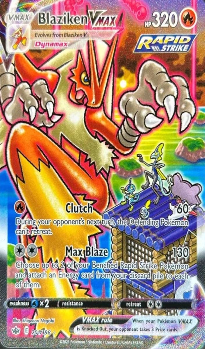 2021 Pokemon Chilling Reign Full Art Blaziken #201