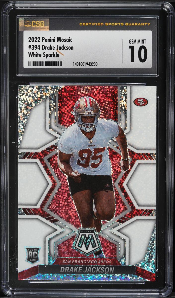 2022 Panini Mosaic Football White Sparkle Drake Jackson #394 CSG 9.5