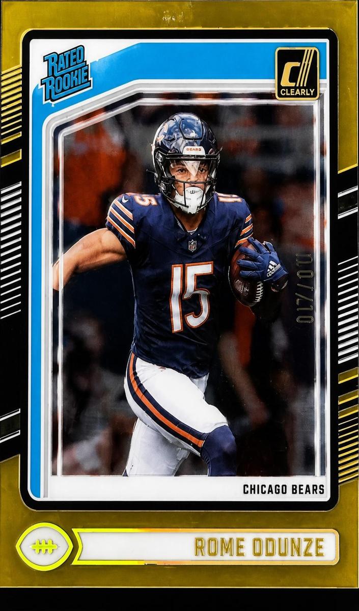2024 Panini Clearly Donruss Football Gold Rome Odunze #60 PSA 9