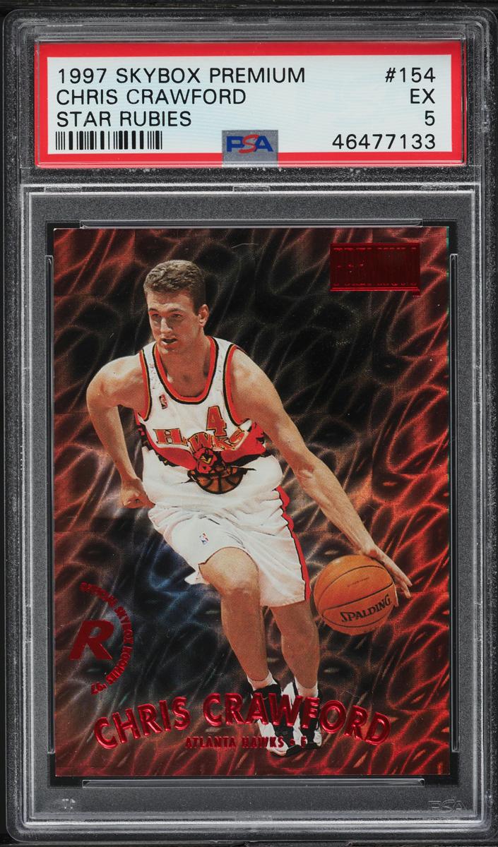 1997 Skybox Premium Basketball Star Rubies Chris Crawford #154 PSA 4.5