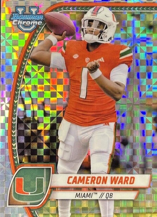 2024 Bowman Chrome University Football X-Fractor Cameron Ward #38