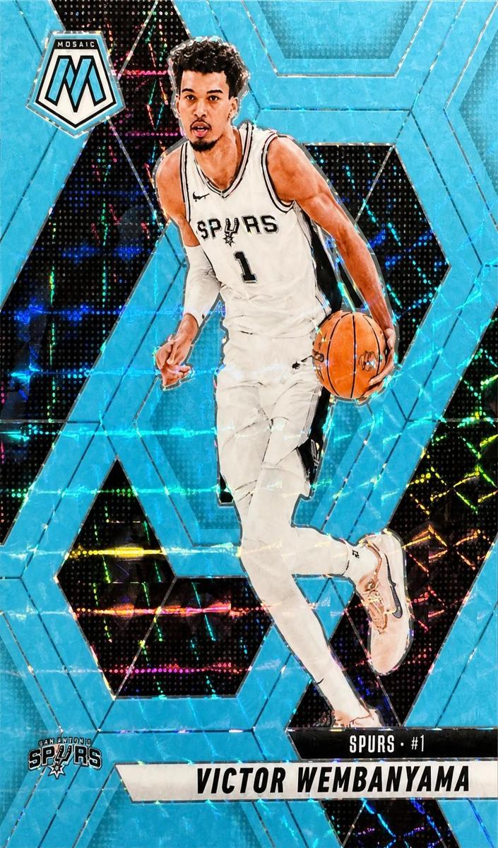 2024 Panini Mosaic Basketball Blue Fluorescent Victor Wembanyama #31 PSA 9